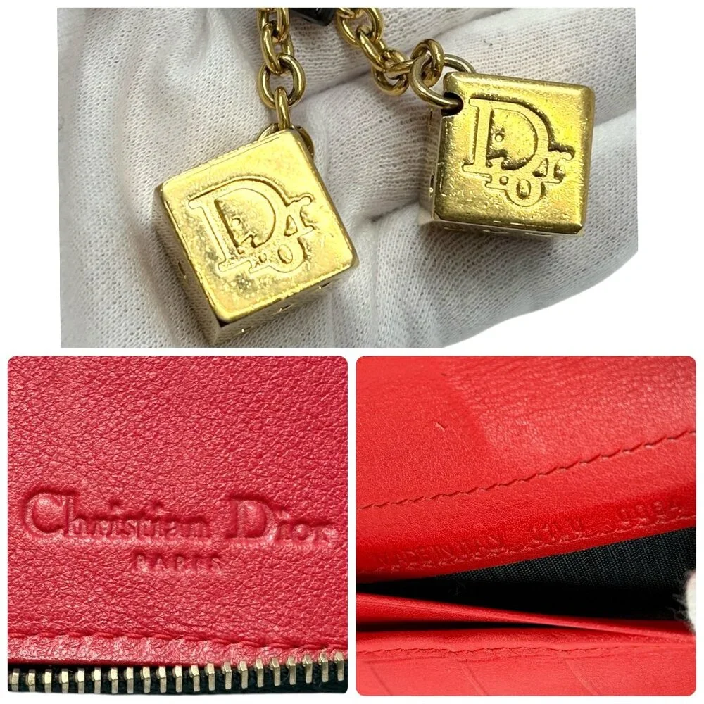 Christian Dior Vintage 2001 Logo Leopard Print Pony Hair Wallet Dice [106430]